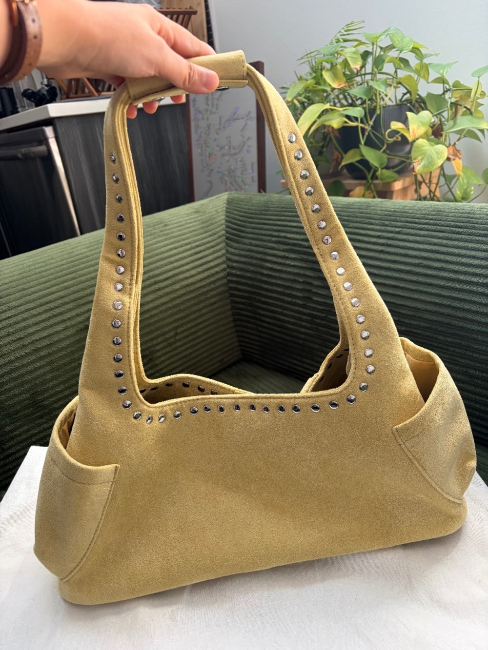 SistersandSeekers Martha Suede Carryall in Yellow NWT